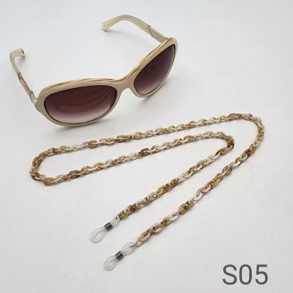 Chaine pour lunettes 5 (brun/blanc)